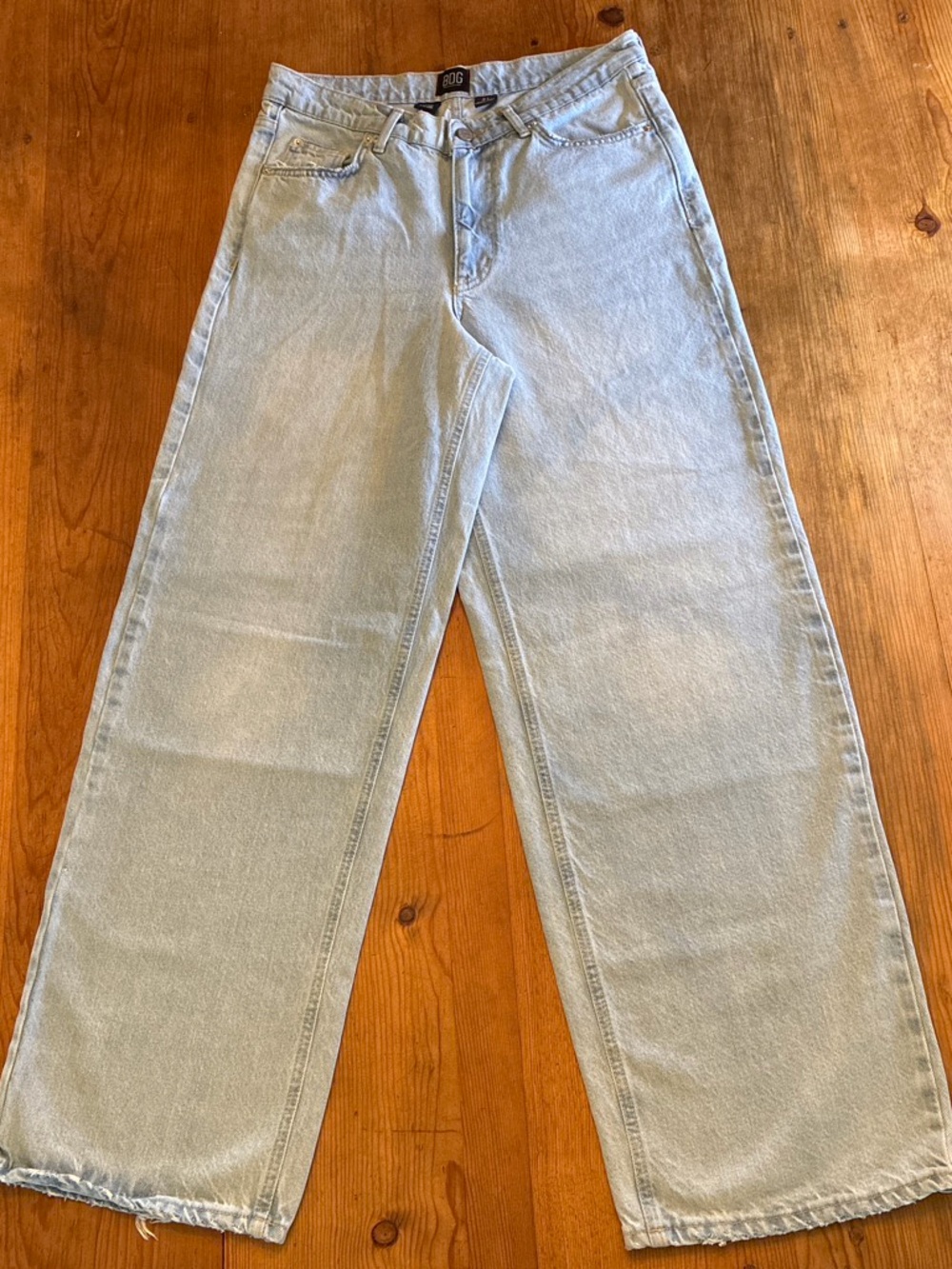 BDG Urban Outfitters Dipped V Wide Leg Jeans Crossover Waist Size L Women's